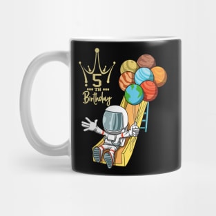 5th Birthday Astronaut Space Slide Planets Balloons Mug